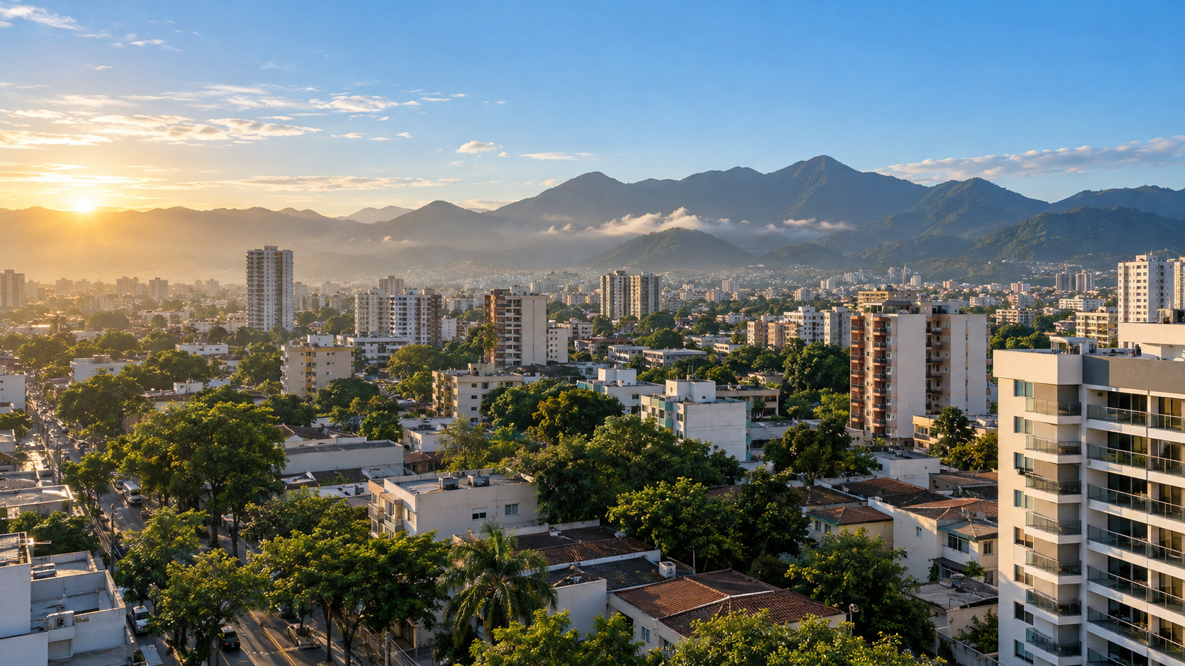 Vista urbana inspirada em Nova Iguaçu